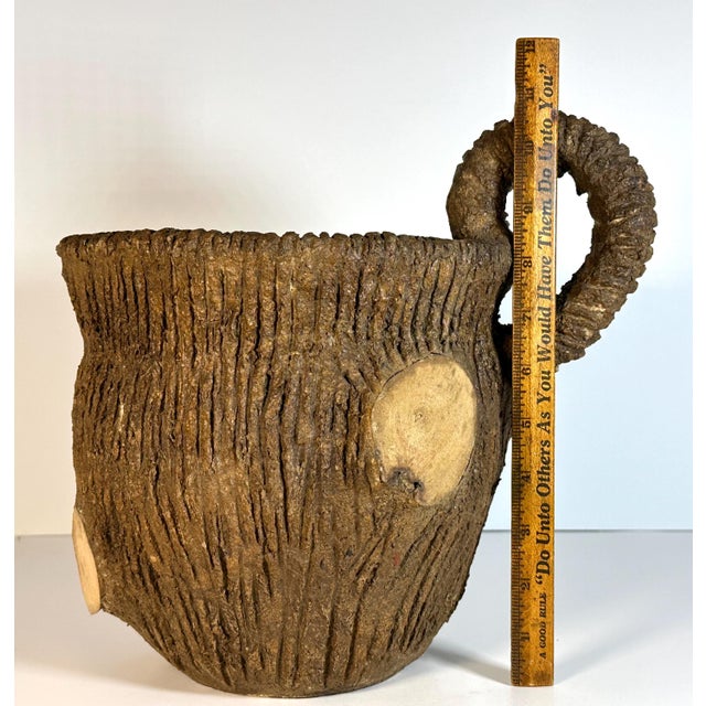 Folk Art Sewer Tile Tree Stump Jug: Handcrafted 20th Century Pottery For Sale - Image 10 of 10
