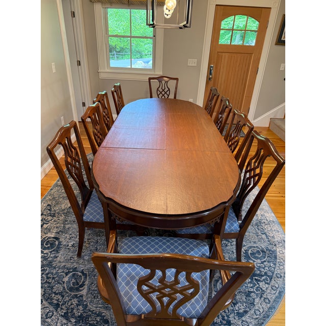 Chippendale 1990s Mahogany Dining Set (Chippendale by Drexel) For Sale - Image 3 of 9