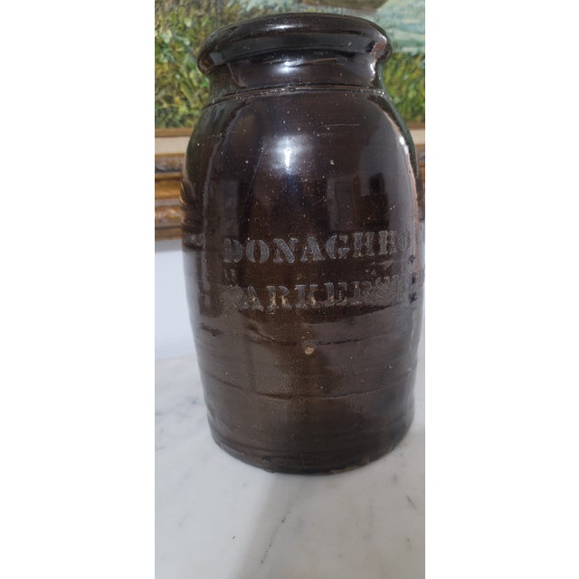 Antique Donaghho Company Parkersburg w.v Wax Seal Stoneware Crock For Sale - Image 11 of 12