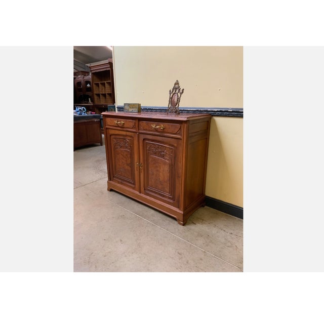 Antique Art Nouveau Walnut Sideboard, 1910 For Sale - Image 10 of 13