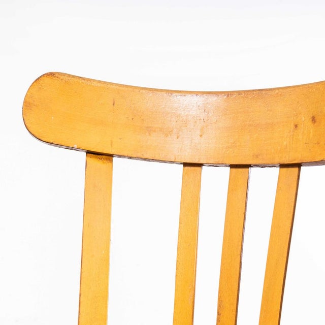 Bentwood Tri Back Dining Chairs in Honey from Baumann, 1950s, Set of 4 For Sale - Image 9 of 10