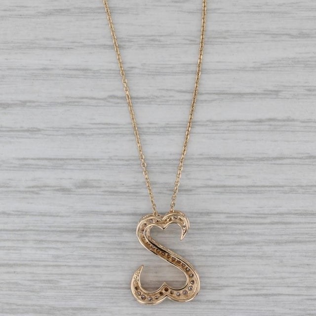 0.16ctw Diamond Open Hearts Pendant Necklace 14k Yellow Gold Jane Seymour For Sale - Image 4 of 8