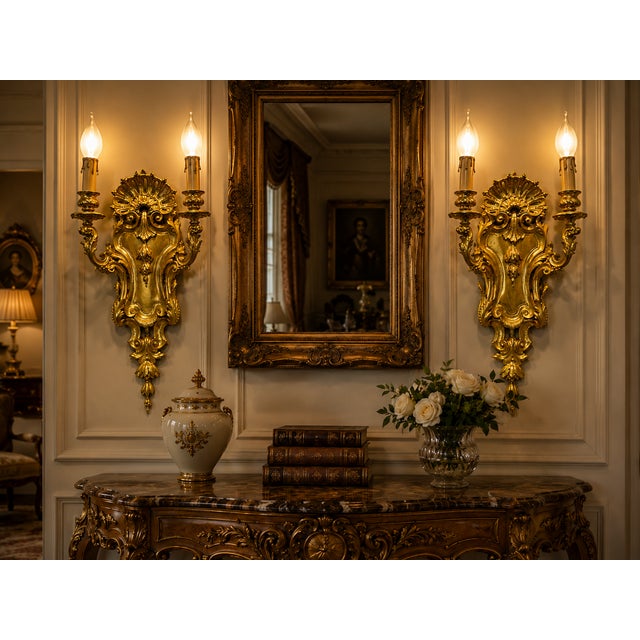 19th C French Louis XVI Gilt Bronze Wall Lamps/Sconces Pair For Sale - Image 11 of 11