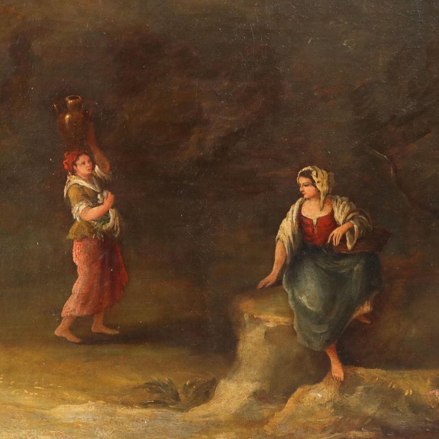 Venetian School, Landscape and Figure Painting, 18th Century, Oil on Canvas For Sale - Image 5 of 13