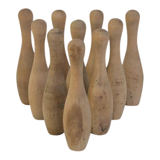 Small Bowling Pins With Wall Mount Stands Set of 10 Chairish