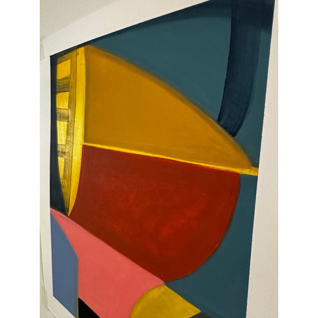 Baby Blue Framed Original Contemporary Abstract Art by Michael Sanchez For Sale - Image 8 of 9