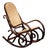 Antique Thonet-Style Bentwood Rocking Chair With With Upholstered Seating For Sale