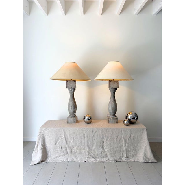 Grey Balustrade Lamps, France, 1950s, Set of 2 For Sale - Image 10 of 10