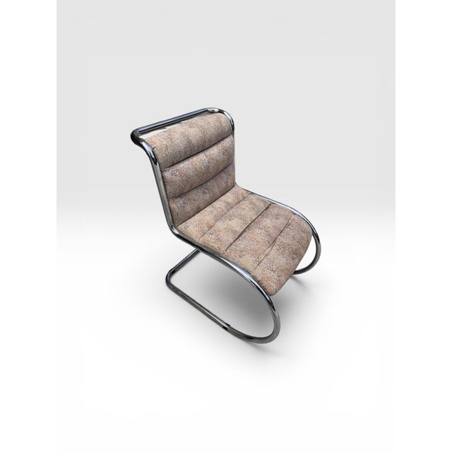 Vintage Italian Modern Chrome Cantilever Slipper Lounge Chairs, Pair, Circa 1970s For Sale - Image 4 of 12