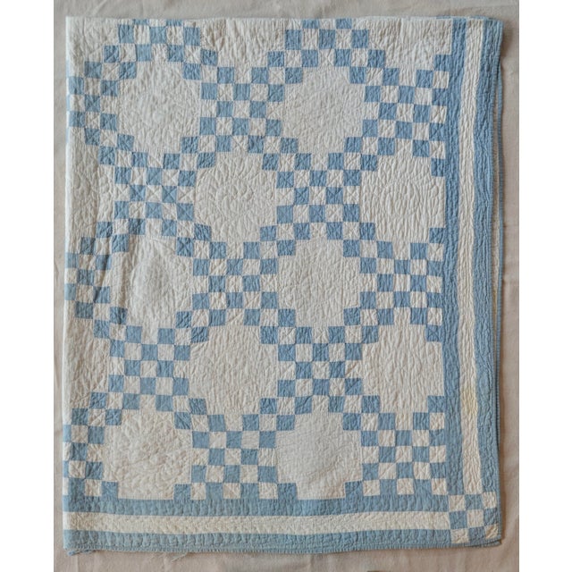 American Early 20th C Double Irish Chain Quilt - For Sale - Image 3 of 15