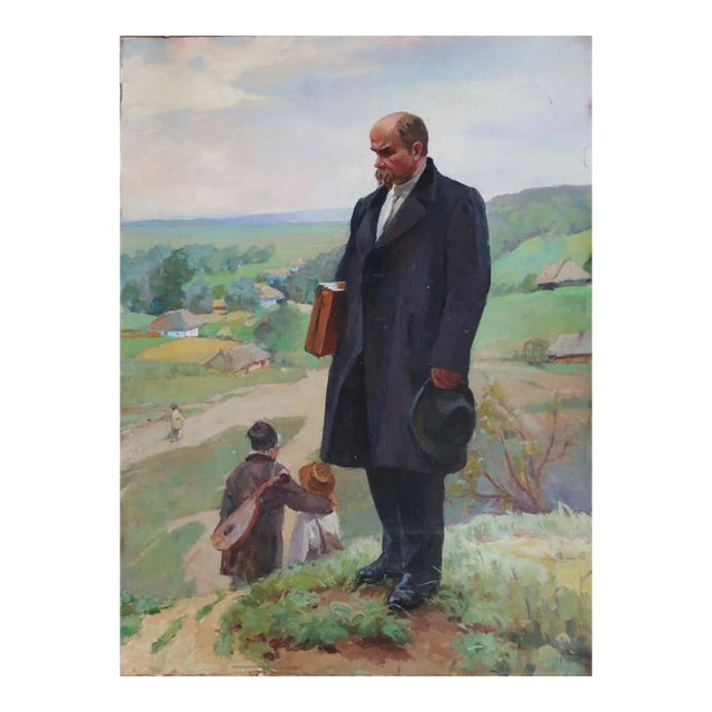 Taras Shevchenko Portrait Oil Painting, Ukrainian Art, 1970s 120-159 For Sale