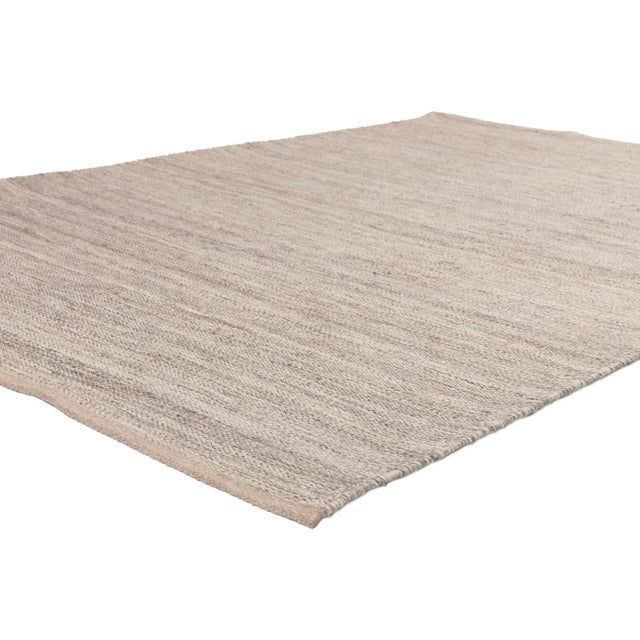 30696 Neutral Swedish Inspired Kilim Rug, 05'01 x 08'00. Subtle Shibui meets cozy contentment in this handwoven Swedish...