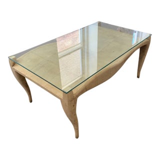 Vintage R&y Augousti Shagreen & Glass Coffee Table For Sale