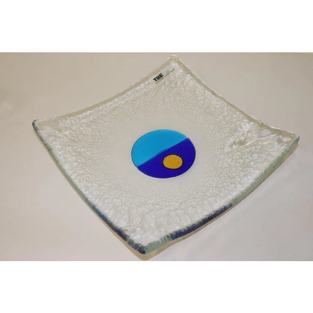Transparent Late 20th Century Mid-Century Murano Hand Cast Glass Dish For Sale - Image 8 of 12