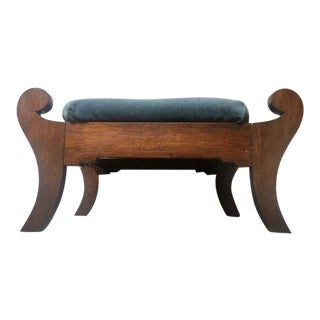 American Vintage Blue Footstool For Sale