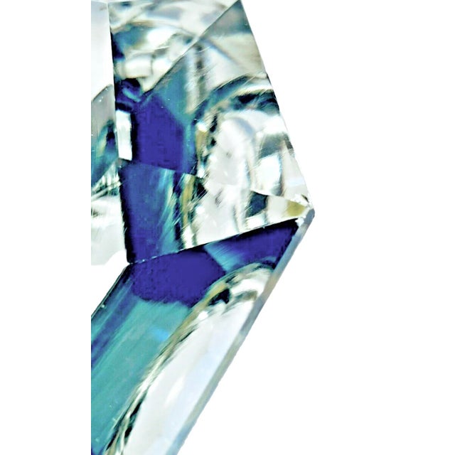 Transparent Vintage Val Saint-Lambert Heavy Lead Crystal 9" Amadis Faceted Octagon Ashtray For Sale - Image 8 of 8