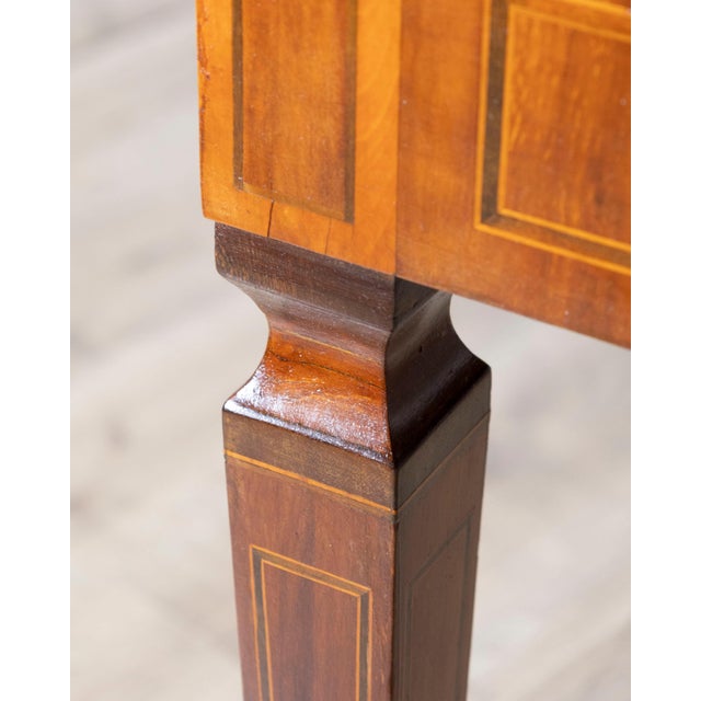 Italian A very elegant walnut table/desk with a central drawer For Sale - Image 3 of 11