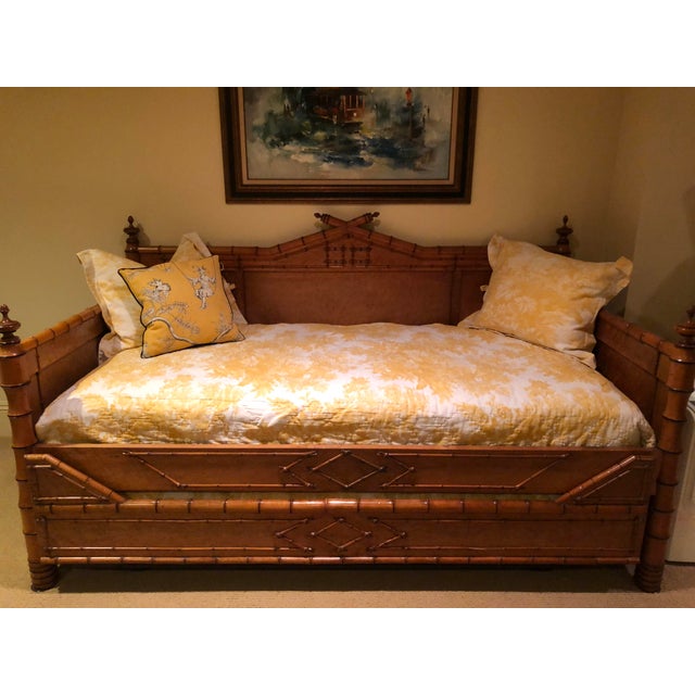 RARE early 1900's British Colonial. Bamboo and burled wood twin beds were purchased from Lyman Drake Antiques in 2003,...