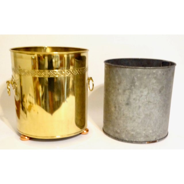 Large Antique English Gilt Brass Lidded Jardiniere / Container / Coal Bin For Sale - Image 9 of 12