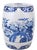 Chinoiserie Porcalain Blue and White Birds and Flowers Garden Stool For Sale