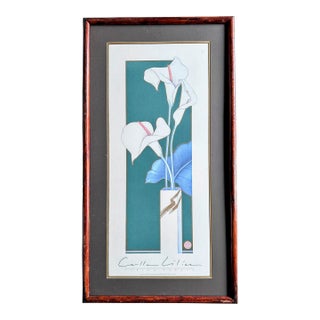 Vintage Tall 48" Poster Calla Lilies by Yuriko Takata For Sale