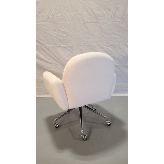 Contemporary Contemporary Ivory Upholstered Office Chair For Sale - Image 3 of 4