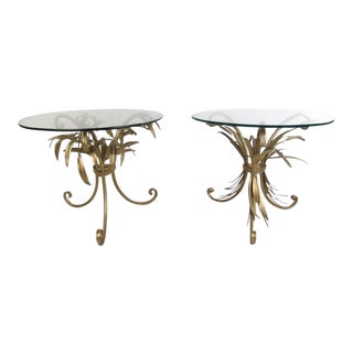 Vintage Coco Chanel Style Wheat Sheath End Tables - A Pair For Sale