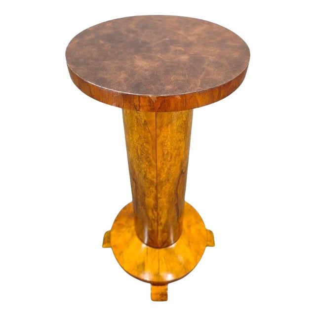Art Deco Walnut Pedestal Table, Former Czechoslovakia, 1930s For Sale