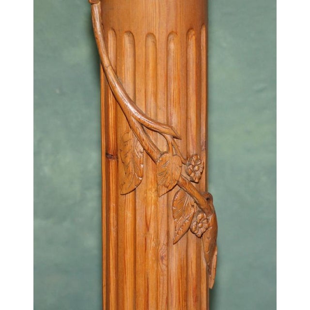 Antique English Carved Oak Vine Pedestal For Sale - Image 6 of 14