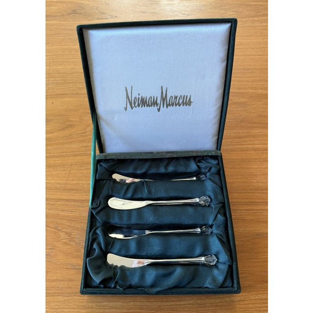 Set of 6 Neiman Marcus Silver and Glass Butter Knives/Spreaders For Sale In Austin - Image 6 of 8