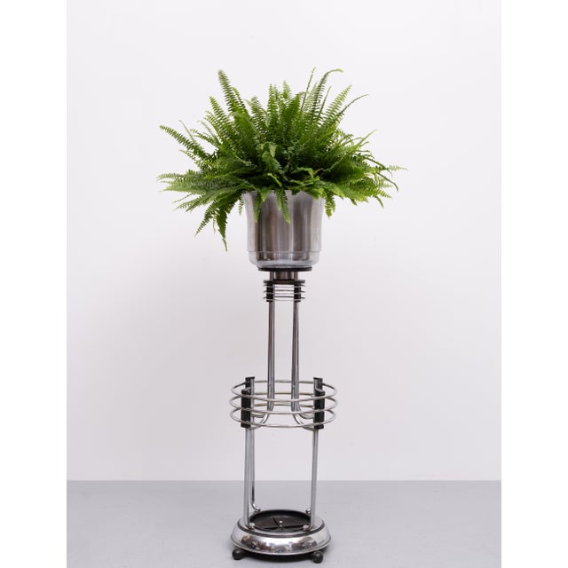 Silver Art Deco Plant Stand, 1930s For Sale - Image 8 of 14