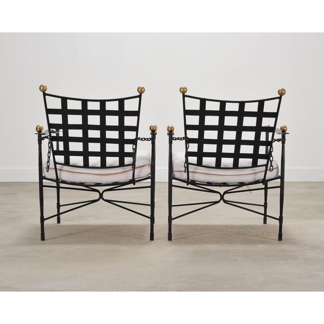 Set of Four Mario Papperzini Amalfi Iron Lounge Garden Chairs For Sale - Image 15 of 18