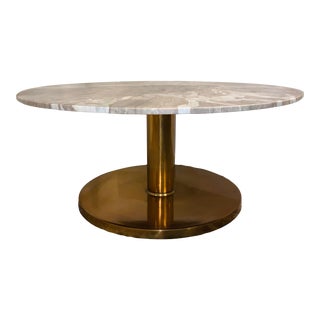 Modern Round Marble Cocktail Table For Sale