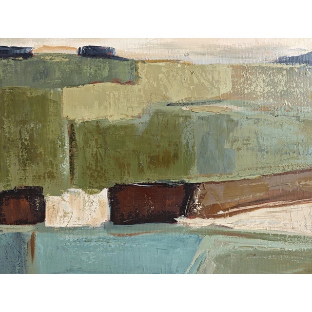 Paint Au Dela Des Champs, Contemporary Abstract Landscape, Framed by Sophie Dumont For Sale - Image 7 of 8