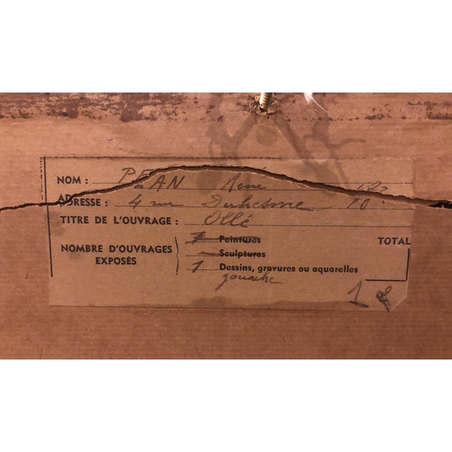 Péan René, Dancer, Original Gouache, 1920s-1940s, Framed For Sale - Image 6 of 8