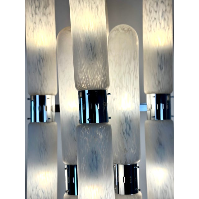 Metal Italian Metal and Murano Glass Chandelier by Aldo Nason for Mazzega, 1970s For Sale - Image 7 of 16