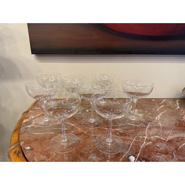 Mid-Century Modern Vintage Blown Glass Champagne Coupes For Sale - Image 3 of 9