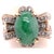 18 Karat Yellow Gold Oval Jade Solitaire Ring With Diamond Accents, Size 9 For Sale In New York - Image 6 of 12