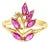 Marquise Ruby Floral Cluster Ring 14k Yellow Gold, Size 4 For Sale