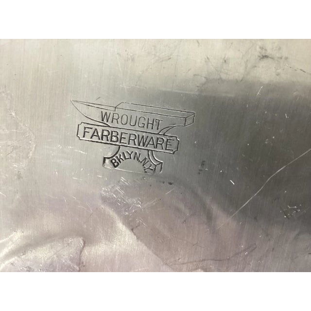 1950s Vintage Faberware Wrought Aluminum Rose Platter For Sale - Image 5 of 6