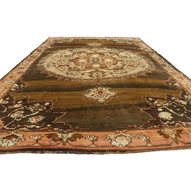 Modern Vintage Turkish Oushak Rug, 7'9 X 11'6 For Sale - Image 3 of 7