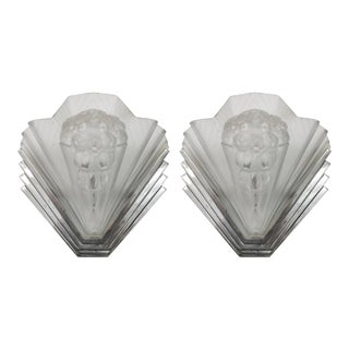 French Art Deco Wall Sconces Signed by Petitot - a Pair For Sale