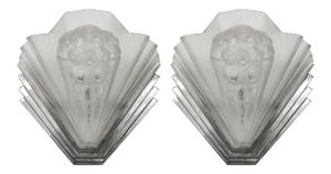 French Art Deco Wall Sconces Signed by Petitot - a Pair