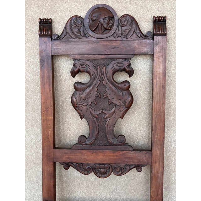 19th century carved walnut armchair. Perfect to place in your room or in your kitchen The frames with carved structure....