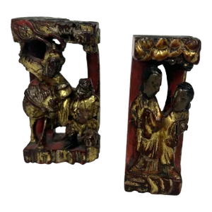Mid 19th Century Carved Figures- a Pair