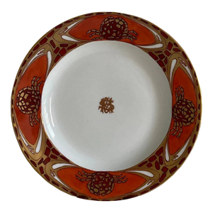 Antique Art Nouveau Aesthetic Style Theo. Haviland French Limoges Porcelain Plates: Spider Design, Set of 3