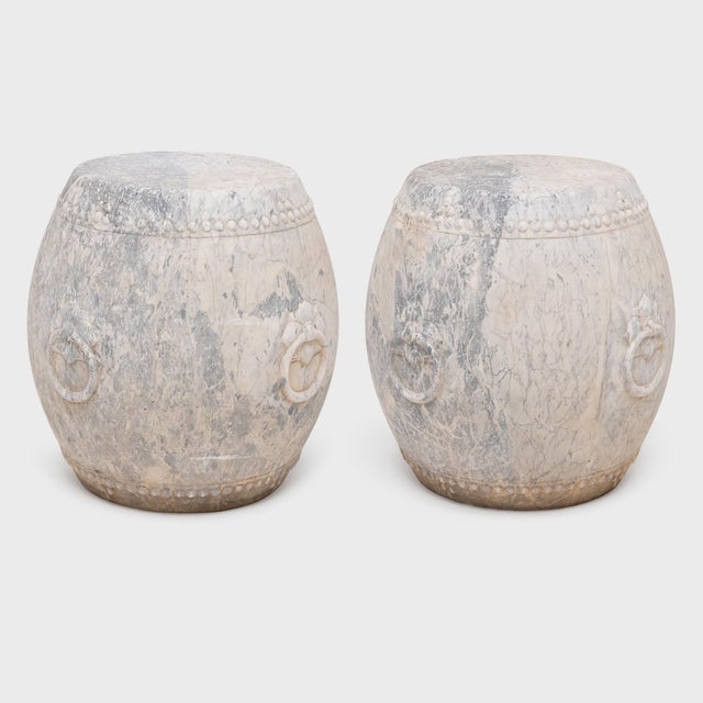 Chinese Studded Marble Drum Table For Sale In Chicago - Image 6 of 6