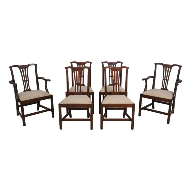 Set of 6 Kittinger Wa-1018 Colonial Williamsburg Dining Room Chairs For Sale