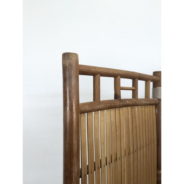 Vintage Screen in Split Bamboo For Sale - Image 4 of 6