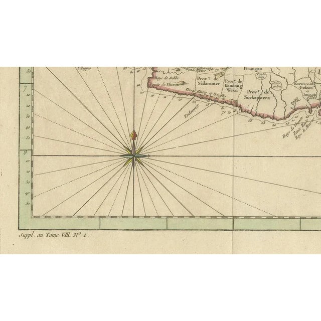 Paper Antique Map of Java Indonesia, 1750 For Sale - Image 7 of 10